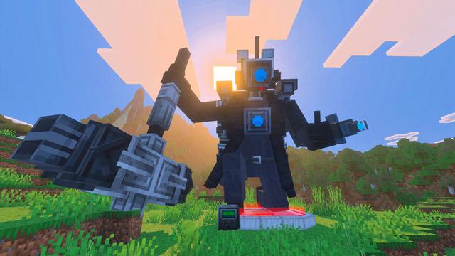 Screenshot of the Minecraft Bedrock Marketplace product Skibidi Toilet Titan Wars created by Logdotzip.