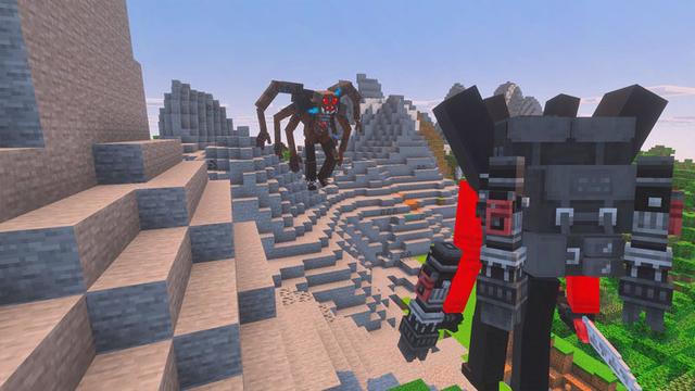 Screenshot of the Minecraft Bedrock Marketplace product Skibidi Toilet Titan Wars created by Logdotzip.