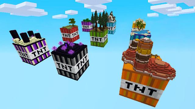 Screenshot of the Minecraft Bedrock Marketplace product TNT Islands created by Logdotzip.