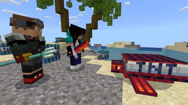 Screenshot of the Minecraft Bedrock Marketplace product TNT Islands created by Logdotzip.
