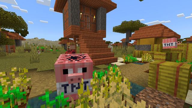 Screenshot of the Minecraft Bedrock Marketplace product TNT Mobs created by Logdotzip.