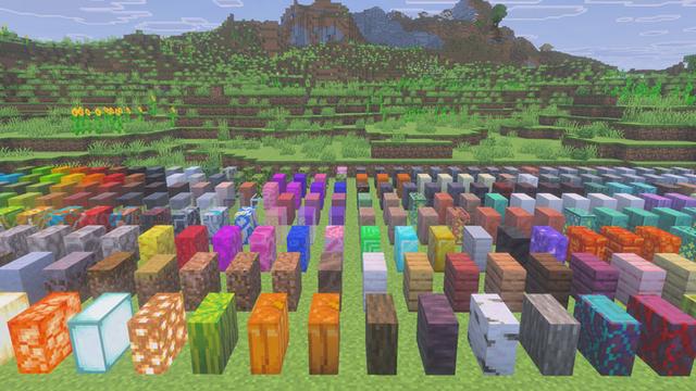 Screenshot of the Minecraft Bedrock Marketplace product Vertical Slabs Add-On created by Logdotzip.