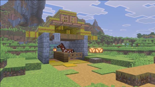Screenshot of the Minecraft Bedrock Marketplace product Vertical Slabs Add-On created by Logdotzip.
