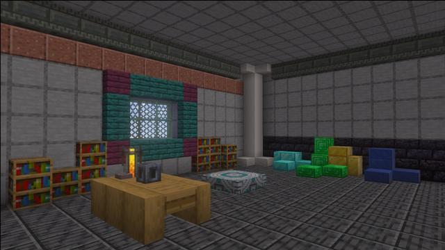 Screenshot of the Minecraft Bedrock Marketplace product Vertical Slabs Add-On created by Logdotzip.