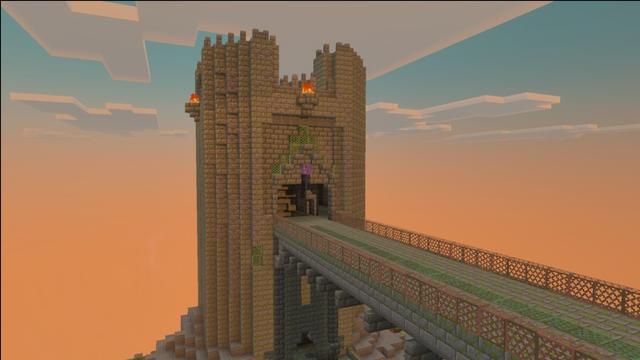 Screenshot of the Minecraft Bedrock Marketplace product Vertical Slabs Add-On created by Logdotzip.