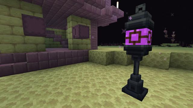 Screenshot of the Minecraft Bedrock Marketplace product Warp Lamps v1.2 Add-On created by Logdotzip.