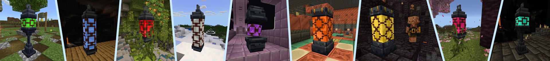 Panorama of the Minecraft Bedrock Marketplace product Warp Lamps v1.3 Add-On created by Logdotzip.
