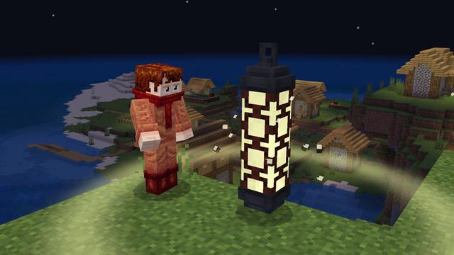 Screenshot of the Minecraft Bedrock Marketplace product Warp Lamps v1.3 Add-On created by Logdotzip.