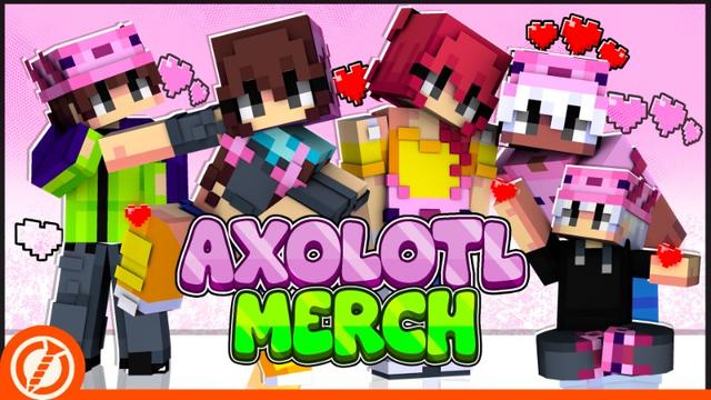Thumbnail of the Minecraft Bedrock Marketplace product Axolotl Merch created by Loose Screw.