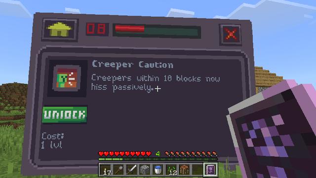 Screenshot of the Minecraft Bedrock Marketplace product Perk Trees Add-On created by Loose Screw.
