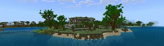 Panorama of the Minecraft Bedrock Marketplace product Modern Hacker Mansion created by Lore Studios.