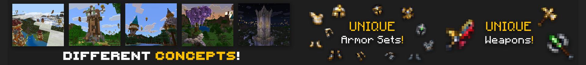 Panorama of the Minecraft Bedrock Marketplace product More Structures Add-On created by Lore Studios.