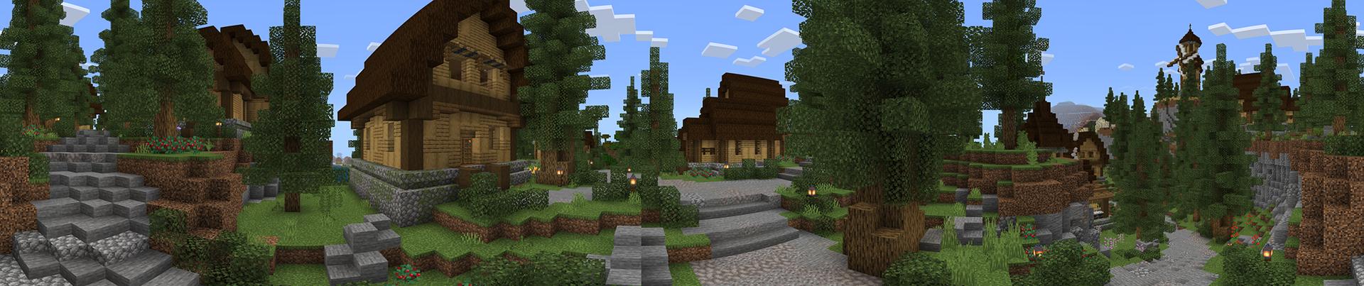 Panorama of the Minecraft Bedrock Marketplace product SURVIVAL BUT CHUNKS ARE LOCKED created by Lore Studios.