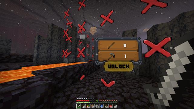 Screenshot of the Minecraft Bedrock Marketplace product SURVIVAL BUT CHUNKS ARE LOCKED created by Lore Studios.