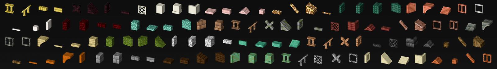 Panorama of the Minecraft Bedrock Marketplace product BUILDING BLOCKS Add-On created by Lothiredon.