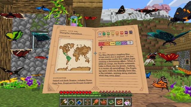 Screenshot of the Minecraft Bedrock Marketplace product BUTTERFLY Add-On created by Lothiredon.