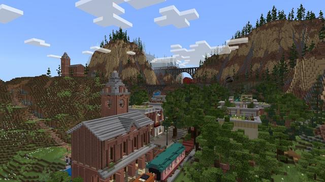 Screenshot of the Minecraft Bedrock Marketplace product Small Train Village created by Lothiredon.