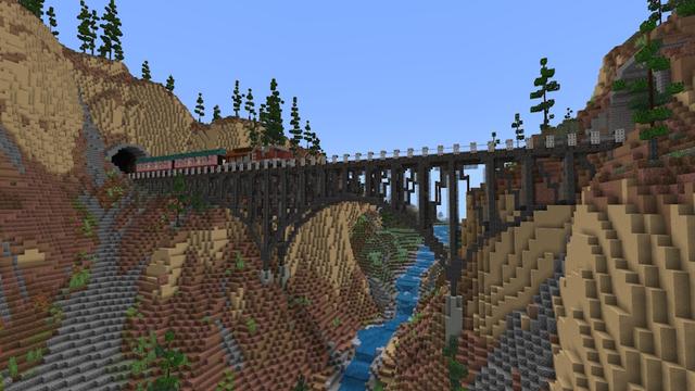 Screenshot of the Minecraft Bedrock Marketplace product Small Train Village created by Lothiredon.