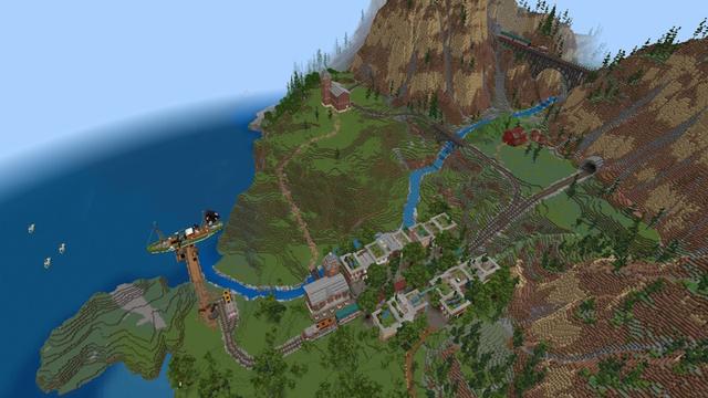 Screenshot of the Minecraft Bedrock Marketplace product Small Train Village created by Lothiredon.