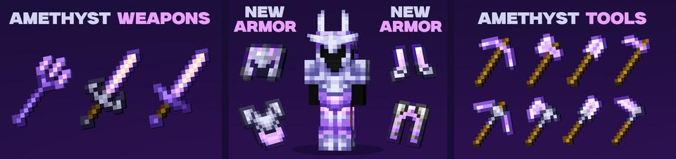 Panorama of the Minecraft Bedrock Marketplace product Amethyst Plus! created by Lua Studios.