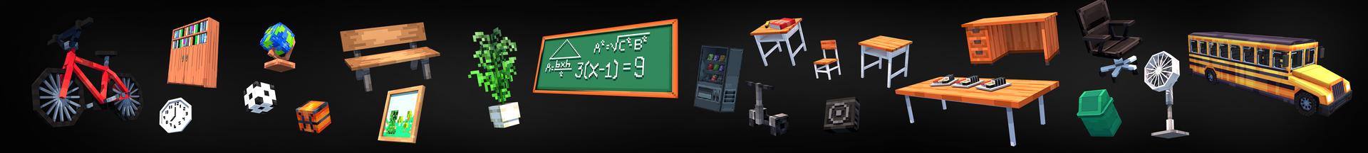 Panorama of the Minecraft Bedrock Marketplace product Anime School Roleplay created by Lua Studios.