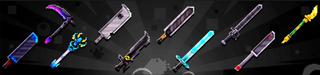 Panorama of the Minecraft Bedrock Marketplace product Anime Weapons! created by Lua Studios.
