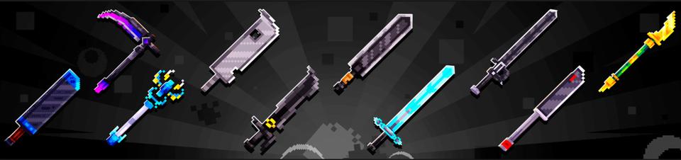 Panorama of the Minecraft Bedrock Marketplace product Anime Weapons! created by Lua Studios.