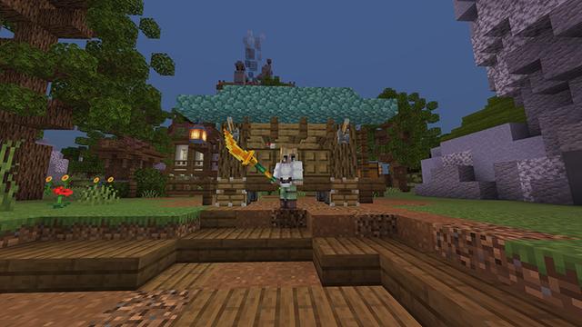 Screenshot of the Minecraft Bedrock Marketplace product Anime Weapons! created by Lua Studios.
