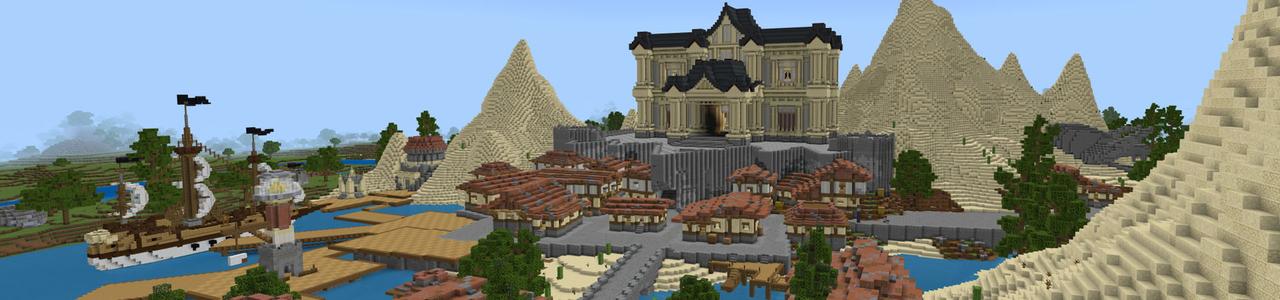 Panorama of the Minecraft Bedrock Marketplace product Lucky Block Castle created by Lua Studios.