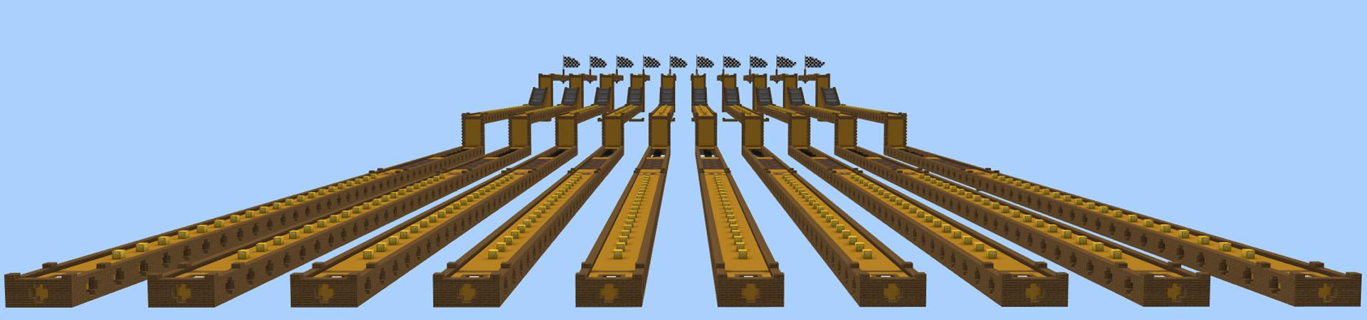 Panorama of the Minecraft Bedrock Marketplace product Lucky Block Race created by Lua Studios.