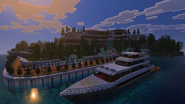 Screenshot of the Minecraft Bedrock Marketplace product Mega Modern Mansion created by Lua Studios.