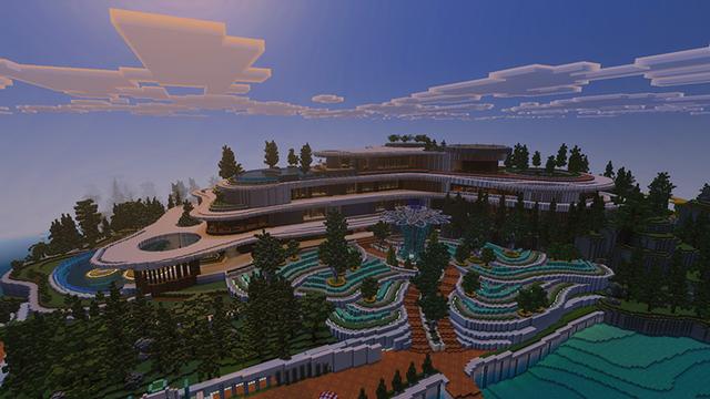 Screenshot of the Minecraft Bedrock Marketplace product Mega Modern Mansion created by Lua Studios.