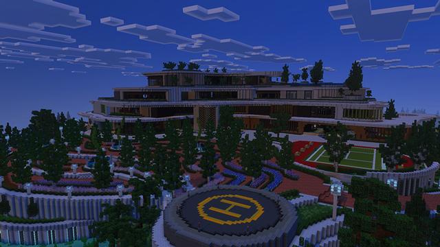 Screenshot of the Minecraft Bedrock Marketplace product Mega Modern Mansion created by Lua Studios.