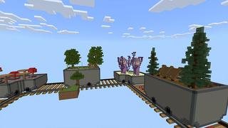Screenshot of the Minecraft Bedrock Marketplace product Minecart Skyblock created by Lua Studios.