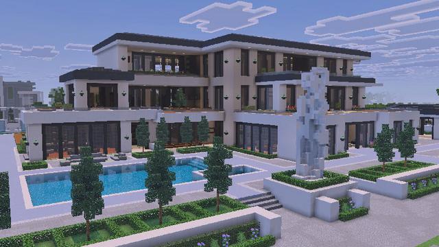Screenshot of the Minecraft Bedrock Marketplace product Modern Mansion Neighborhood! created by Lua Studios.