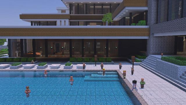 Screenshot of the Minecraft Bedrock Marketplace product Modern Mansion Neighborhood! created by Lua Studios.