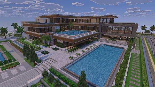 Screenshot of the Minecraft Bedrock Marketplace product Modern Mansion Neighborhood! created by Lua Studios.