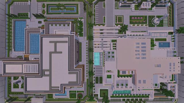 Screenshot of the Minecraft Bedrock Marketplace product Modern Mansion Neighborhood! created by Lua Studios.