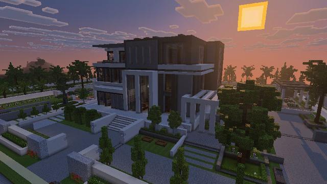 Screenshot of the Minecraft Bedrock Marketplace product Modern Mansion Neighborhood! created by Lua Studios.