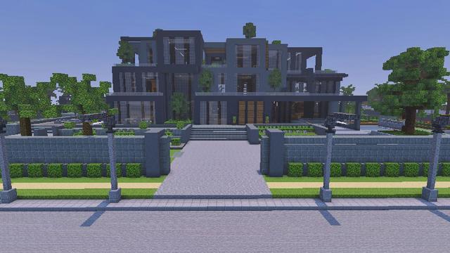 Screenshot of the Minecraft Bedrock Marketplace product Modern Mansion Neighborhood! created by Lua Studios.