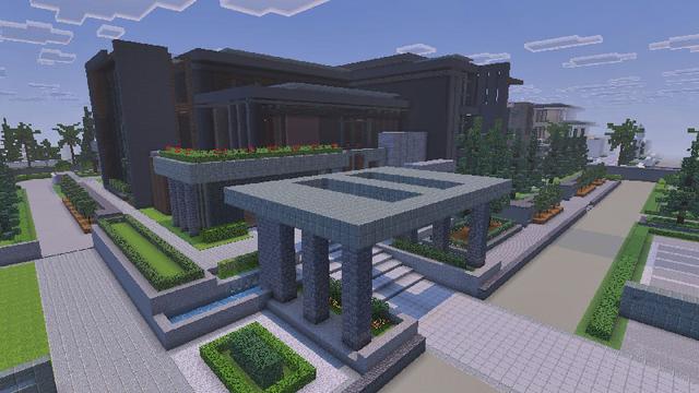 Screenshot of the Minecraft Bedrock Marketplace product Modern Mansion Neighborhood! created by Lua Studios.