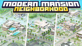 Thumbnail of the Minecraft Bedrock Marketplace product Modern Mansion Neighborhood! created by Lua Studios.