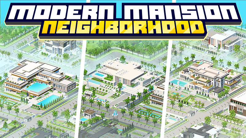 Thumbnail of the Minecraft Bedrock Marketplace product Modern Mansion Neighborhood! created by Lua Studios.