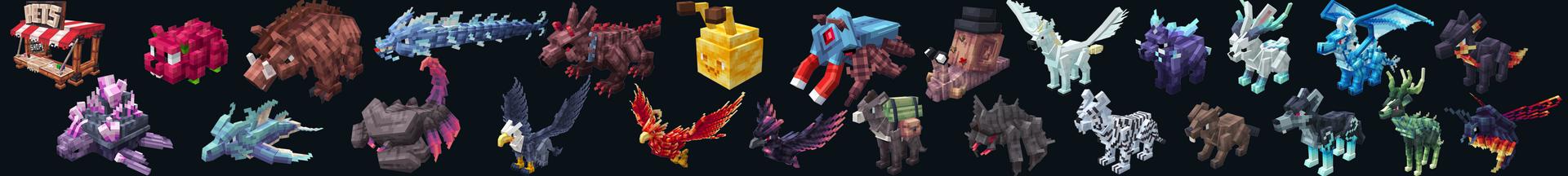 Panorama of the Minecraft Bedrock Marketplace product Mythical Pets created by Lua Studios.