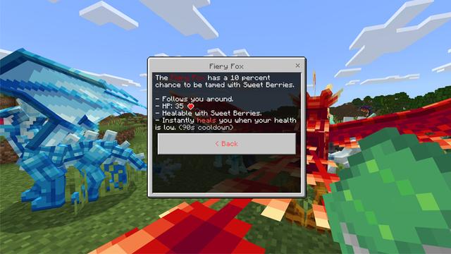 Screenshot of the Minecraft Bedrock Marketplace product Mythical Pets created by Lua Studios.