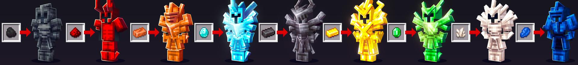 Panorama of the Minecraft Bedrock Marketplace product Ore Armor Expansion! created by Lua Studios.