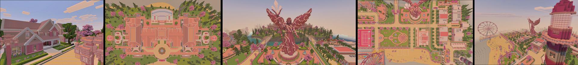 Panorama of the Minecraft Bedrock Marketplace product Pinktopia created by Lua Studios.