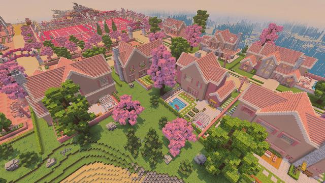 Screenshot of the Minecraft Bedrock Marketplace product Pinktopia created by Lua Studios.
