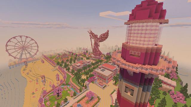 Screenshot of the Minecraft Bedrock Marketplace product Pinktopia created by Lua Studios.