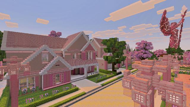 Screenshot of the Minecraft Bedrock Marketplace product Pinktopia created by Lua Studios.